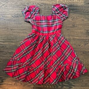 Janie and Jack Red Plaid Puff-Sleeve Holiday Dress